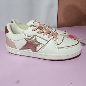The Children's Place Cream and Pink Kids Sneakers